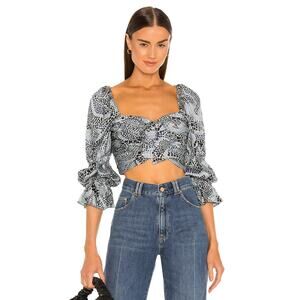 Cinq A Sept 'Alisha' Black Poly Top Size S